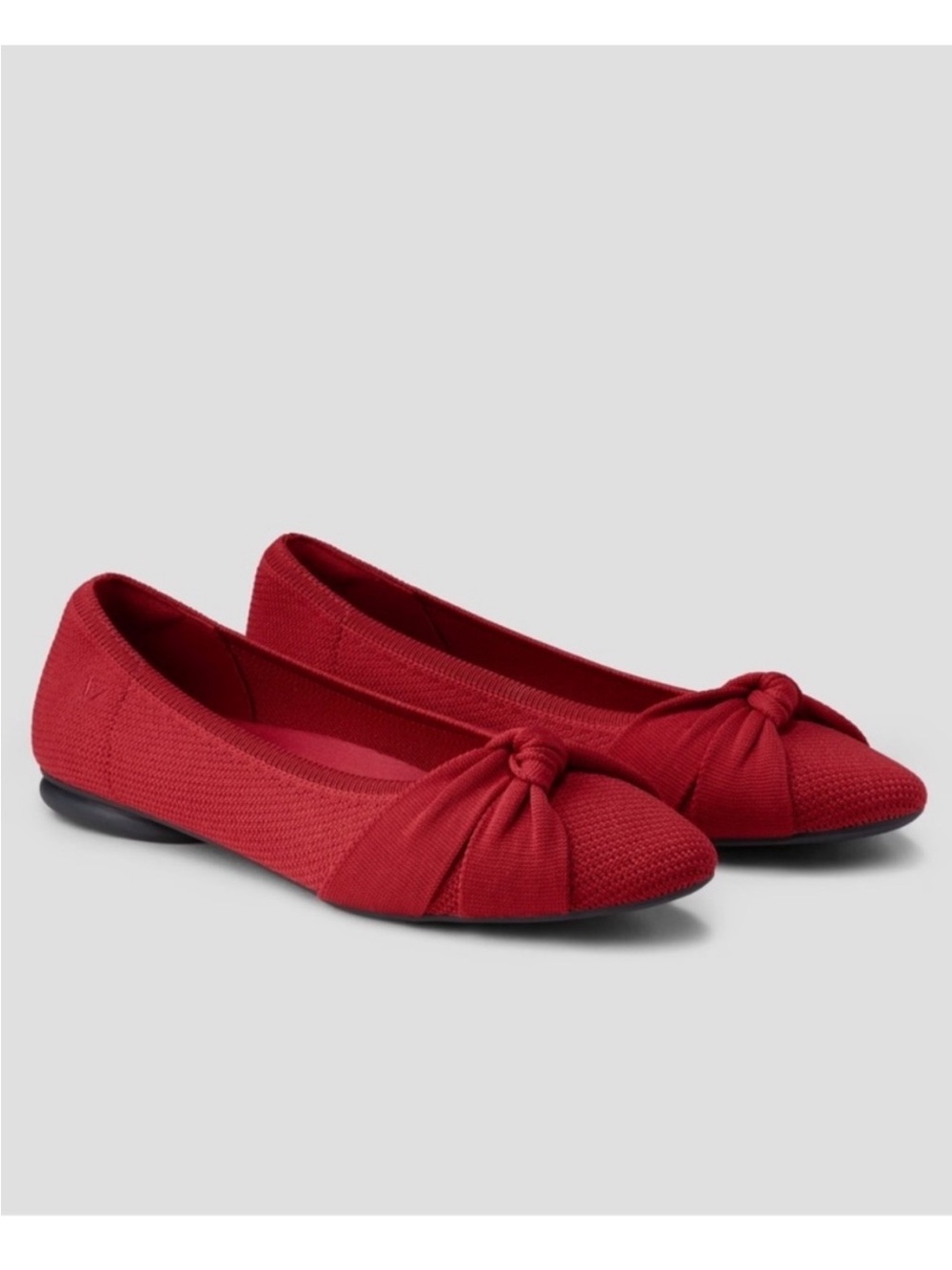 Vivaia Bibi Almond-Toe Knotted Flats in Ruby Red